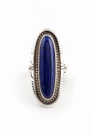 Elegant Navajo Lapis Ring (Size 7)