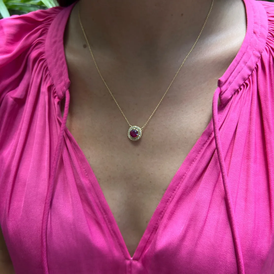Elegant Ruby & Diamond Necklace