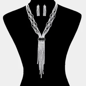 Elegant Sparking Necklace and Earring Jewelry Set
