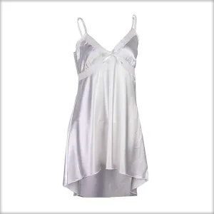 Elegant White Satin Tail Chemise