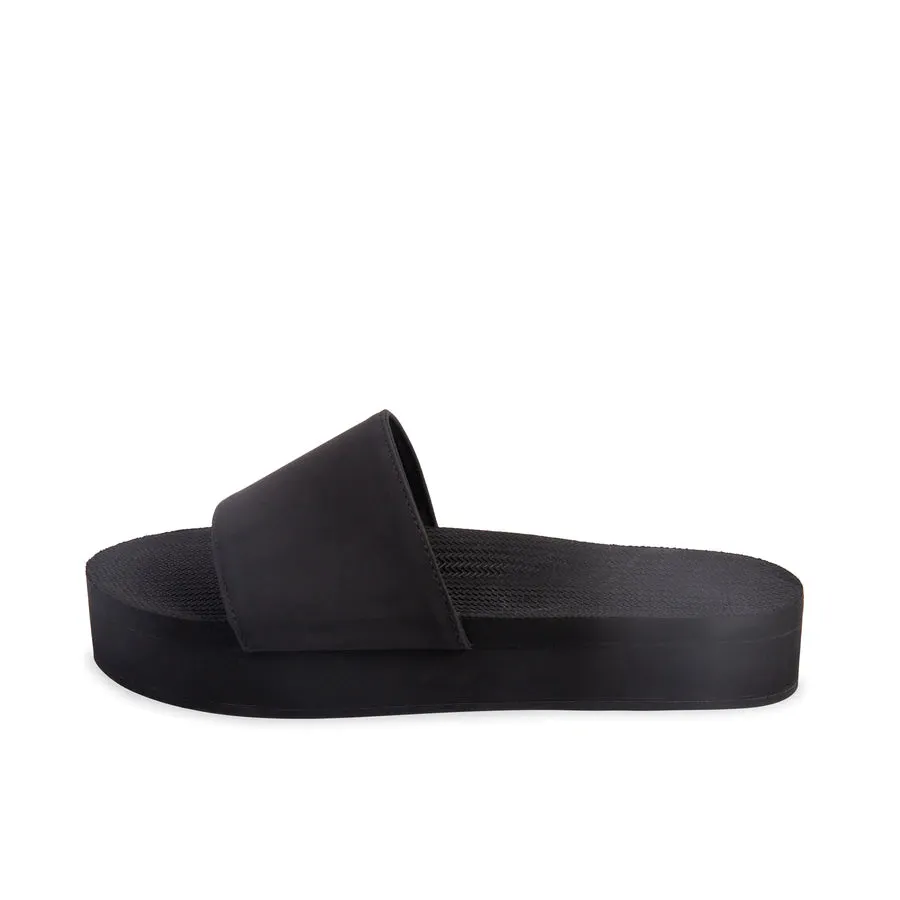 ESSNTLS Womens PLATFORM Slides - Black