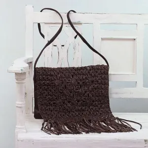 'Expresso Delight' Handcrafted Textured Leather Sling
