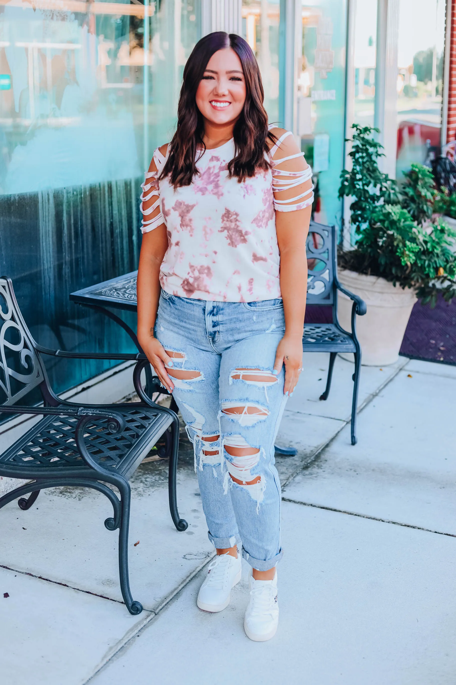 Florence Laser Cut Top - Rust