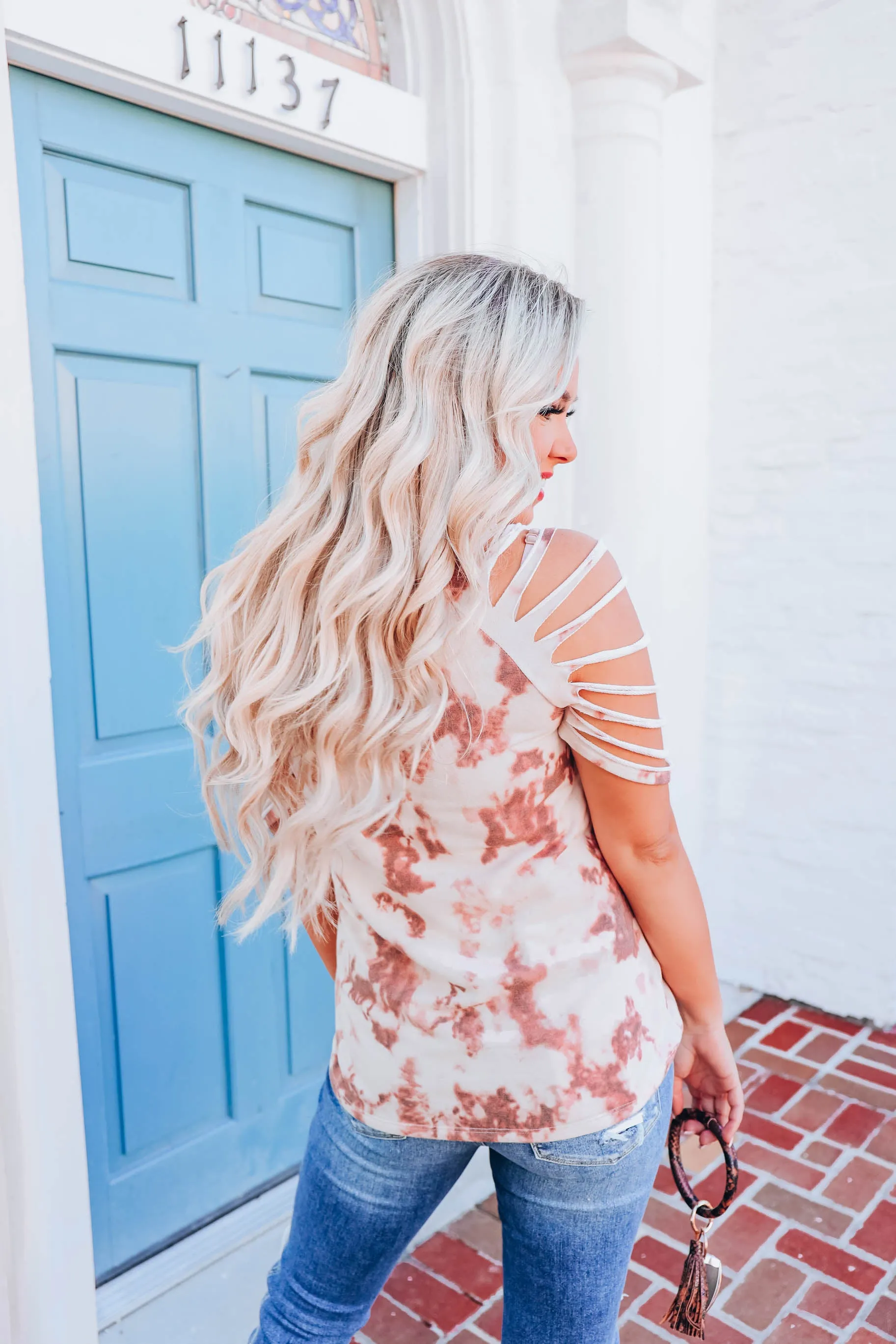 Florence Laser Cut Top - Rust