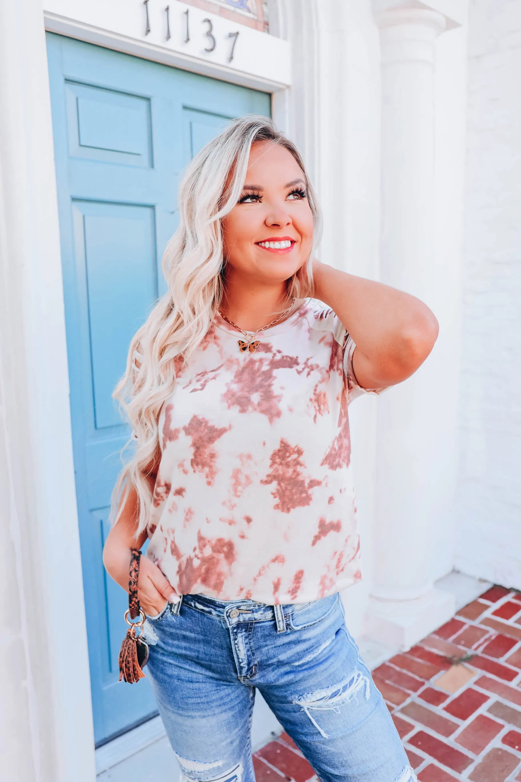 Florence Laser Cut Top - Rust