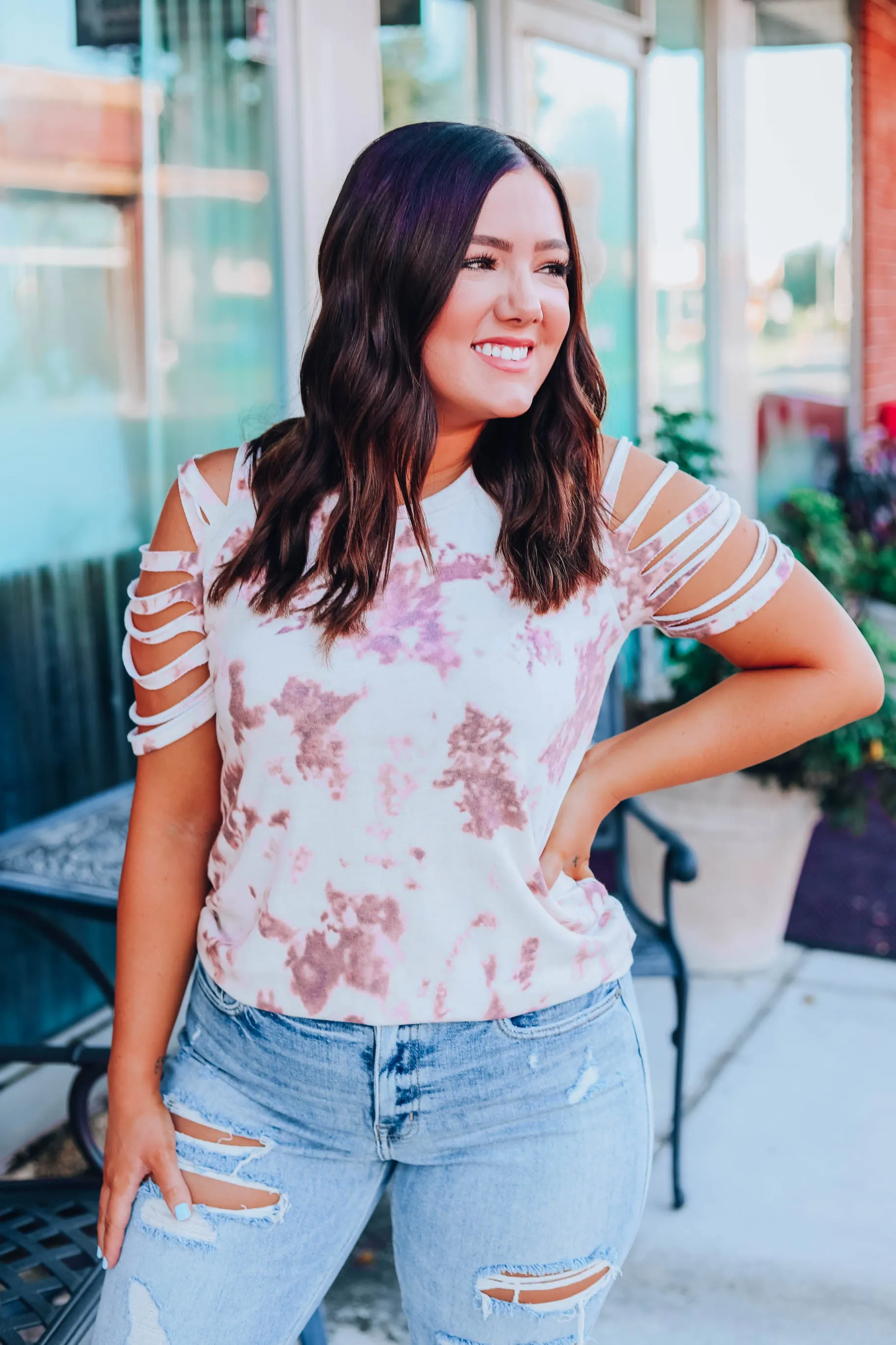 Florence Laser Cut Top - Rust
