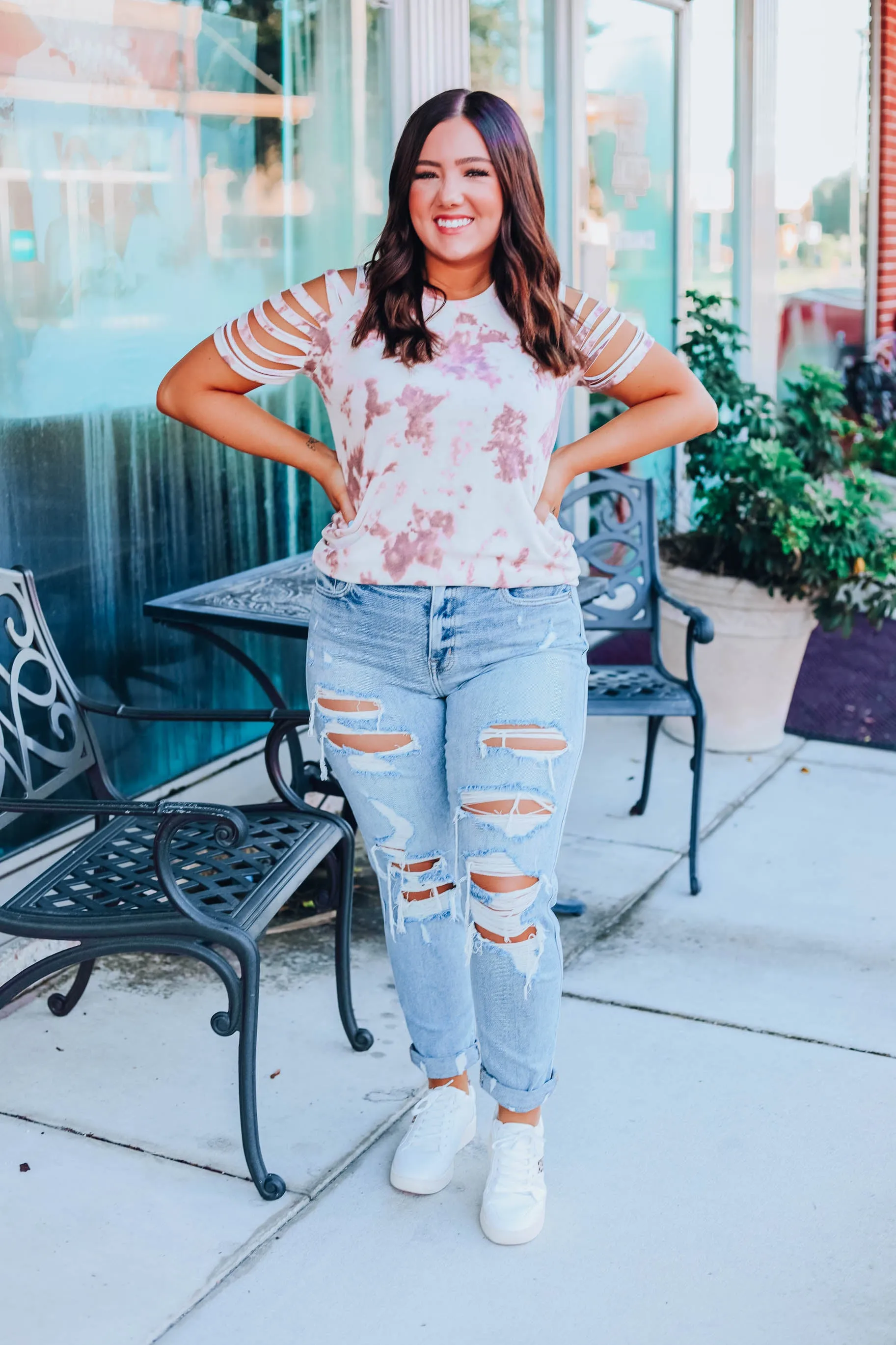 Florence Laser Cut Top - Rust