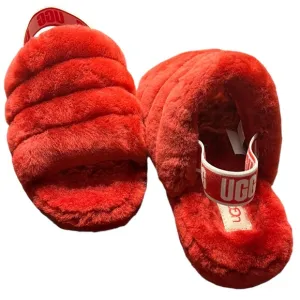 FLUFF YEAH UGG Open Toe Sling Back Slipper Sz 4 Youth