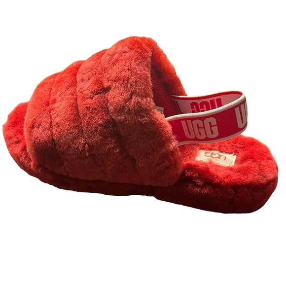 FLUFF YEAH UGG Open Toe Sling Back Slipper Sz 4 Youth
