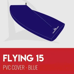 Flying 15 Boat Cover - Boom Up - PVC Blue