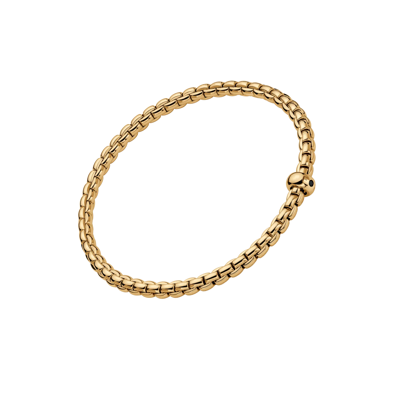 Fope Eka 18k Yellow Gold Flex'It Black Diamond Bracelet - Large