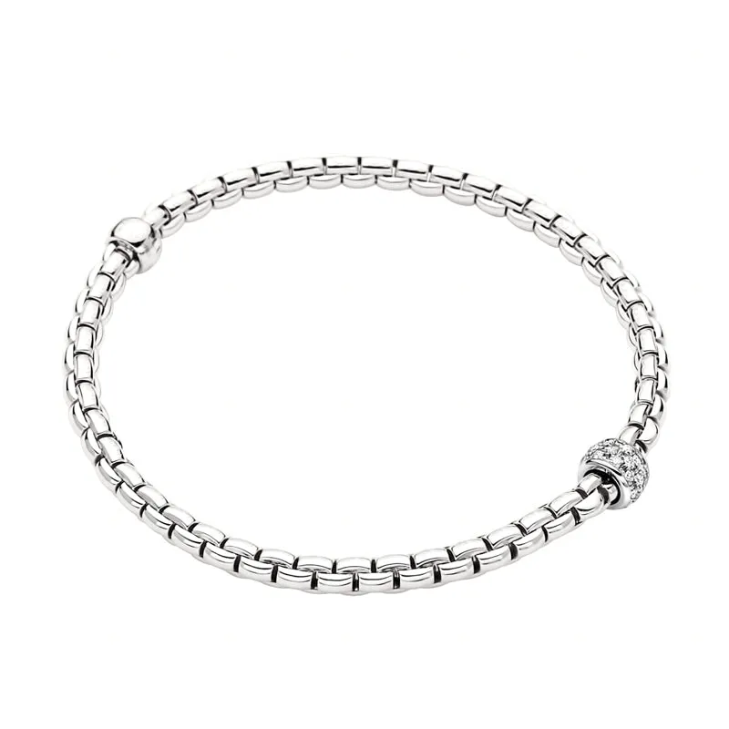 FOPE Stretchy Pave Diamond Rondelle Bracelet