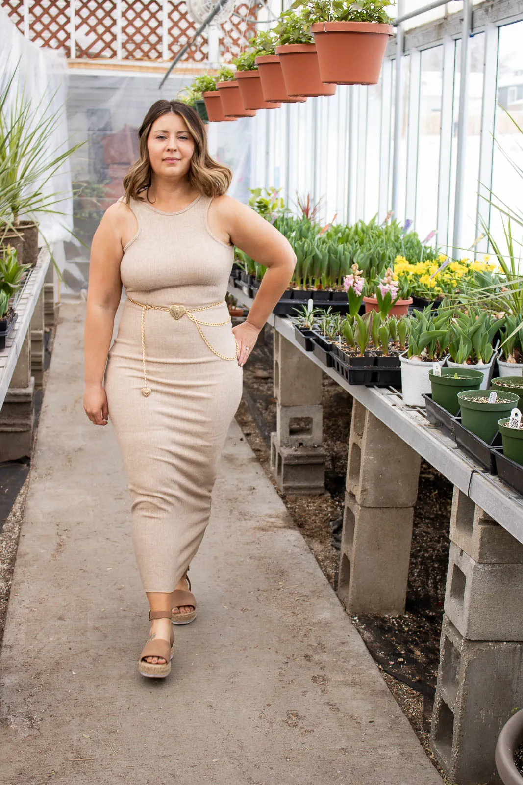 Garland Open Back Midi Dress