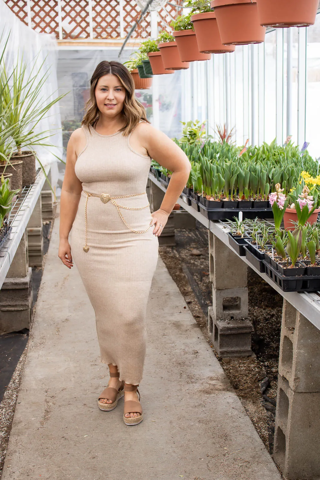 Garland Open Back Midi Dress