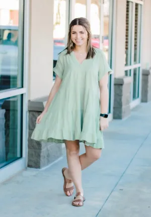Go Back Home Dress in Sage