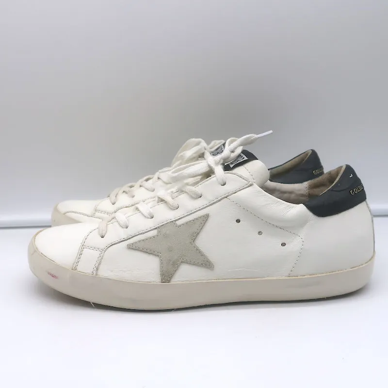 Golden Goose Superstar Sneakers White & Black Leather Size 40