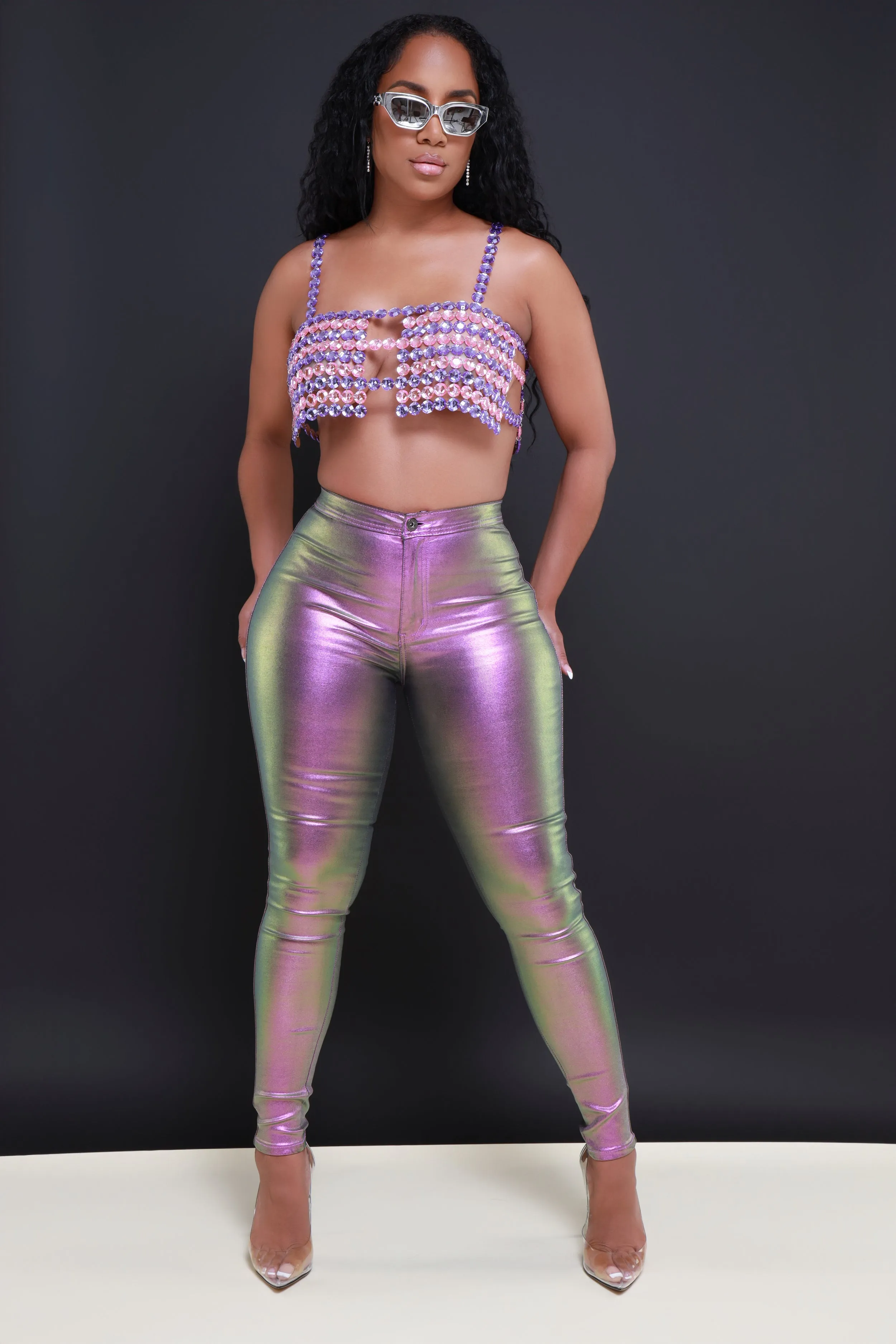 GP4109P-Metallic Stretchy Pants (4PCS)