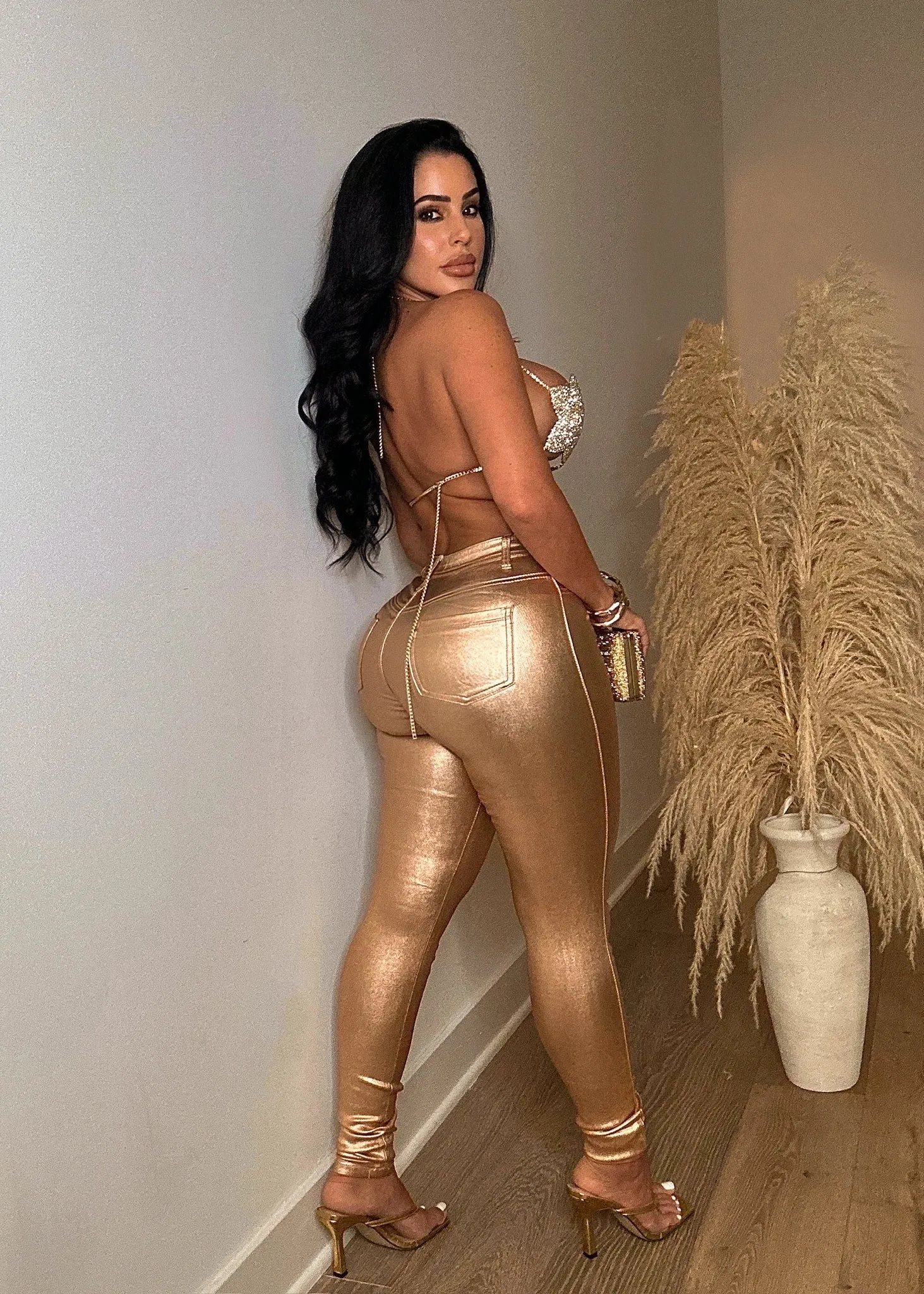 GP4109P-Metallic Stretchy Pants (4PCS)