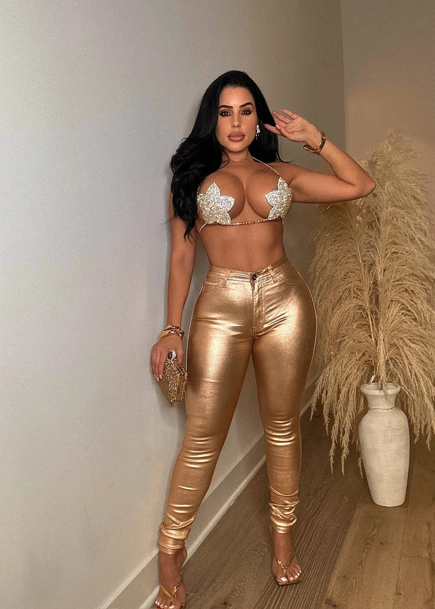 GP4109P-Metallic Stretchy Pants (4PCS)