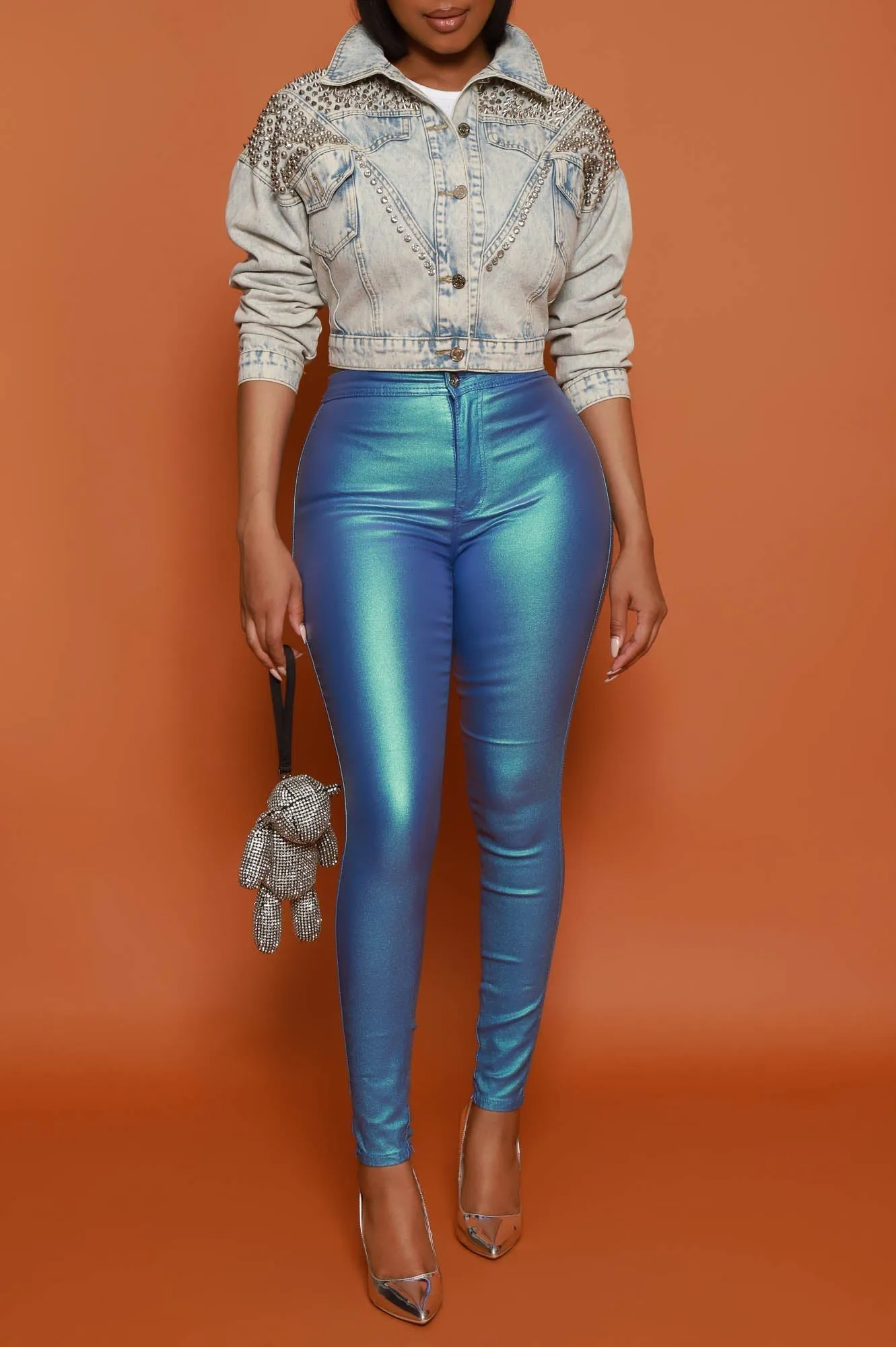 GP4109P-Metallic Stretchy Pants (4PCS)