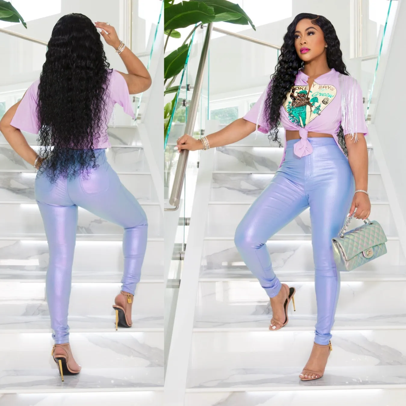GP4109P-Metallic Stretchy Pants (4PCS)