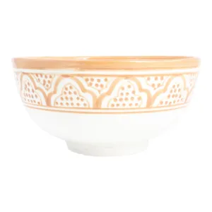 Handmade Nude Zwak Glazed Moroccan Bowl with 12K Gold Accent - Large