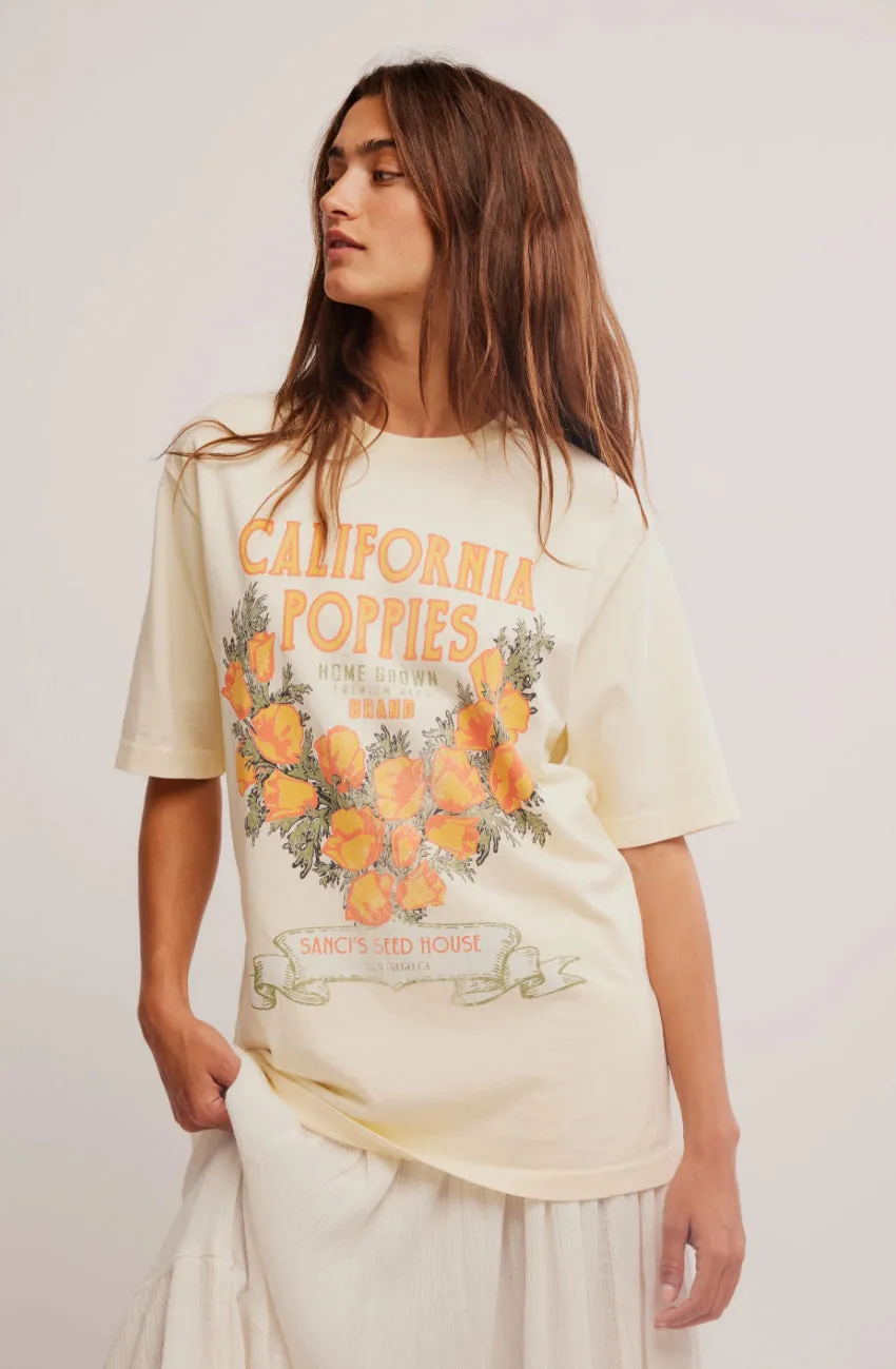 HARVEST VINTAGE WASH TEE-CALIFORNIA POPPIES