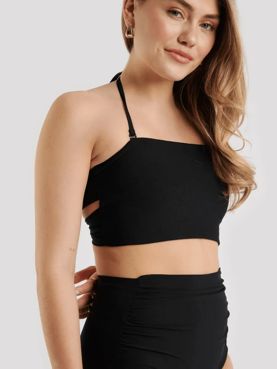 Haut de Bikini Bandeau avec Bretelles Amovibles Sunny - Noir