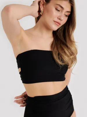 Haut de Bikini Bandeau avec Bretelles Amovibles Sunny - Noir