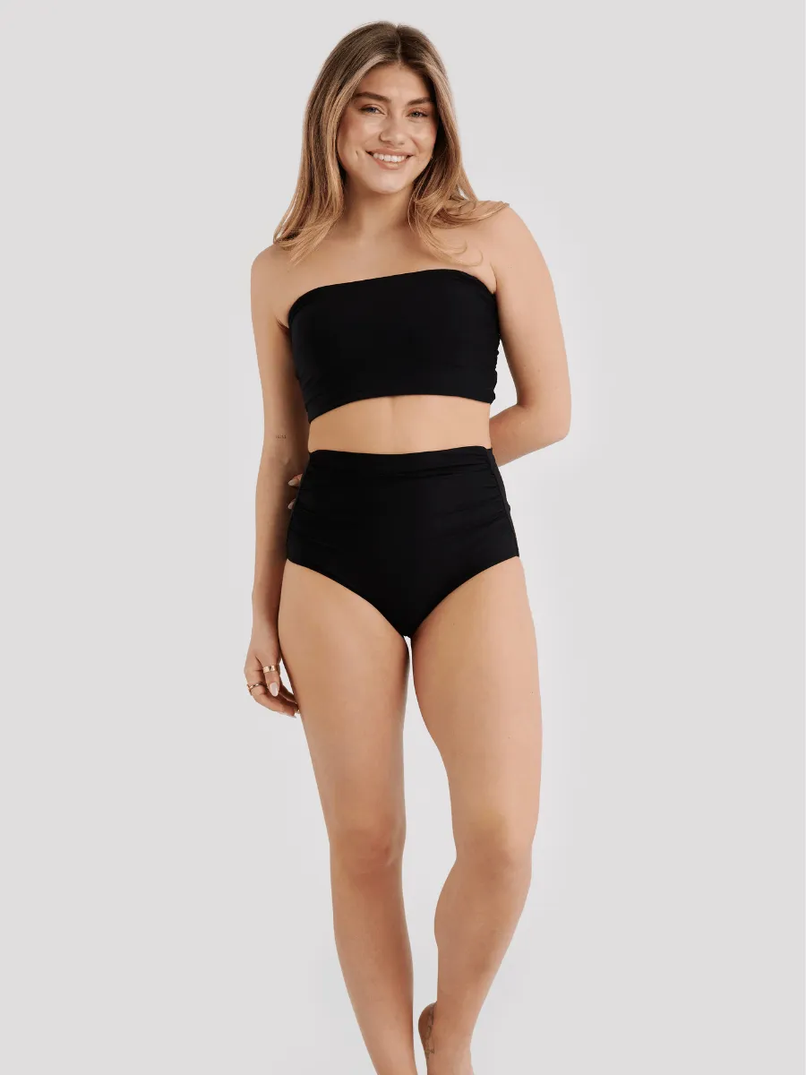 Haut de Bikini Bandeau avec Bretelles Amovibles Sunny - Noir