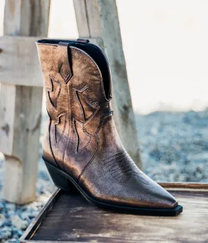 Hazel Blues® |  Jersey Metallic Boot in Bronze