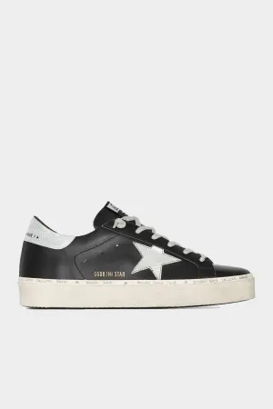 Hi-Star Black Leather Laminated Star Sneaker