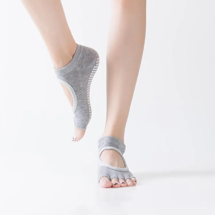 HJ Non-Slip Open Toe Backless Dispensing Yoga Socks