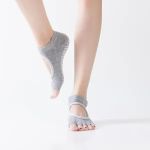 HJ Non-Slip Open Toe Backless Dispensing Yoga Socks