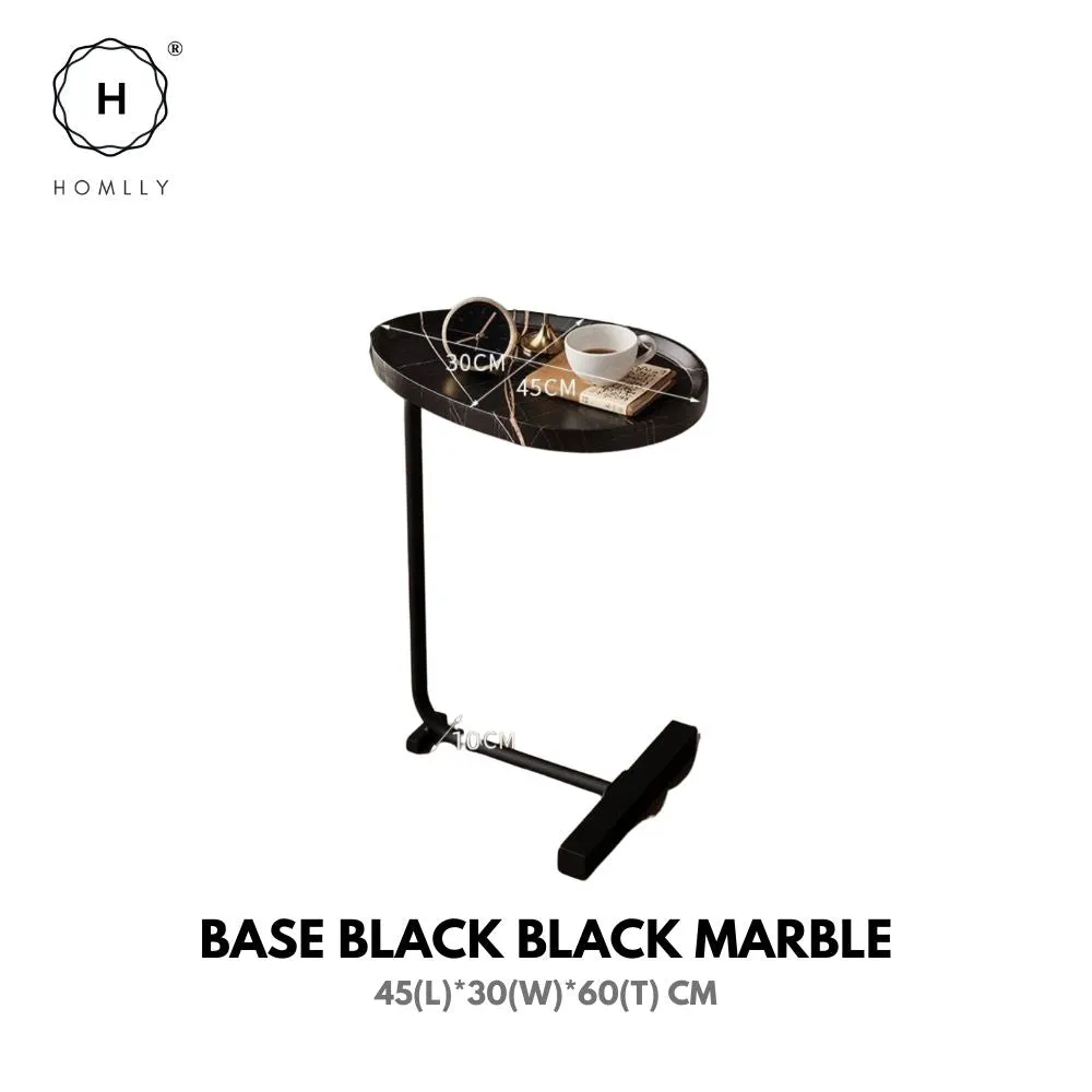 Homlly C-Shaped Minimalist Table Side Sofa Table