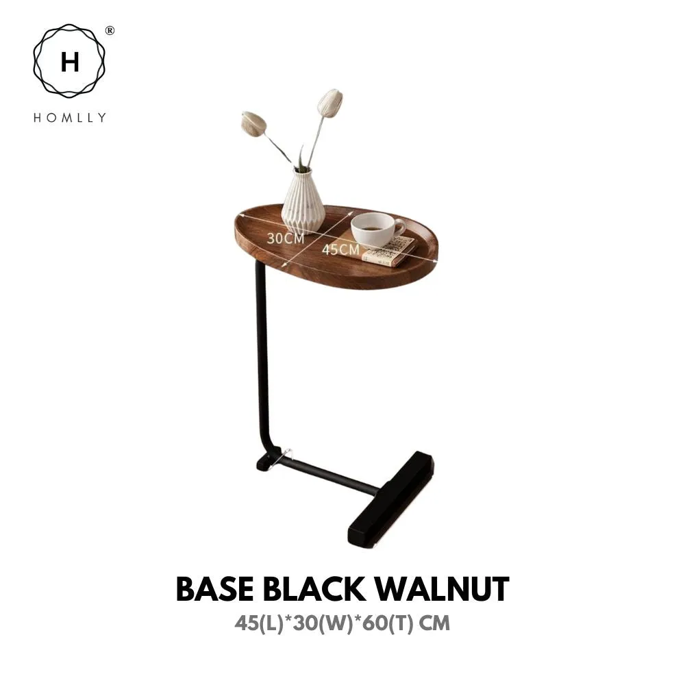 Homlly C-Shaped Minimalist Table Side Sofa Table
