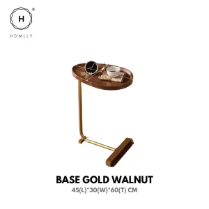 Homlly C-Shaped Minimalist Table Side Sofa Table