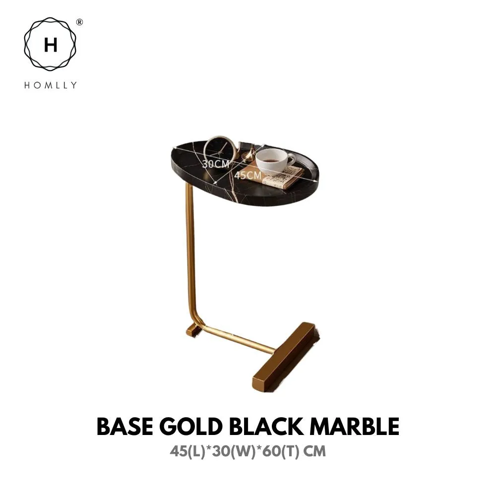 Homlly C-Shaped Minimalist Table Side Sofa Table