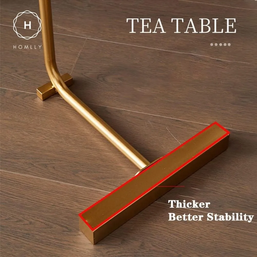 Homlly C-Shaped Minimalist Table Side Sofa Table