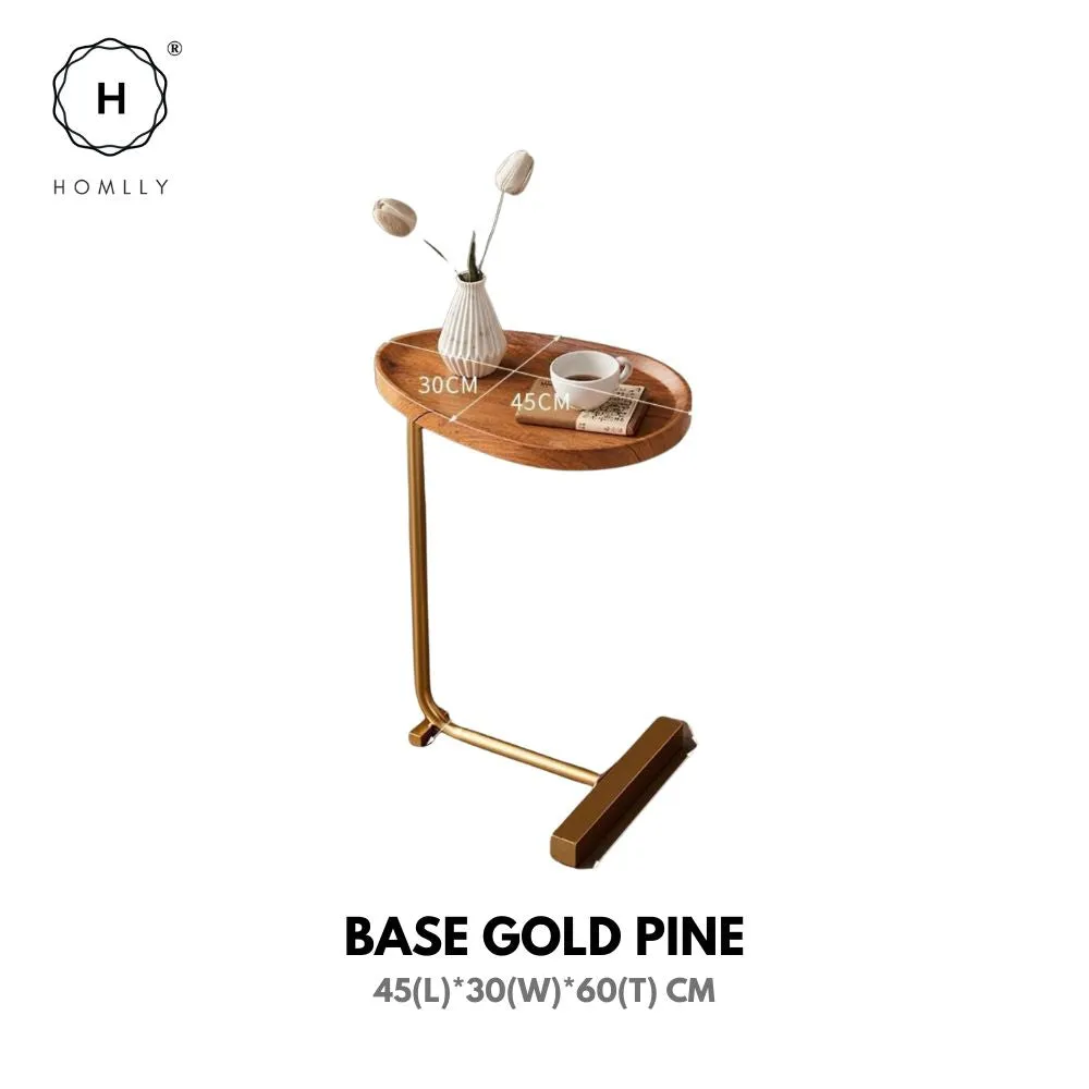 Homlly C-Shaped Minimalist Table Side Sofa Table