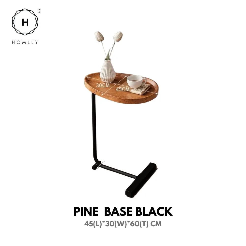 Homlly C-Shaped Minimalist Table Side Sofa Table