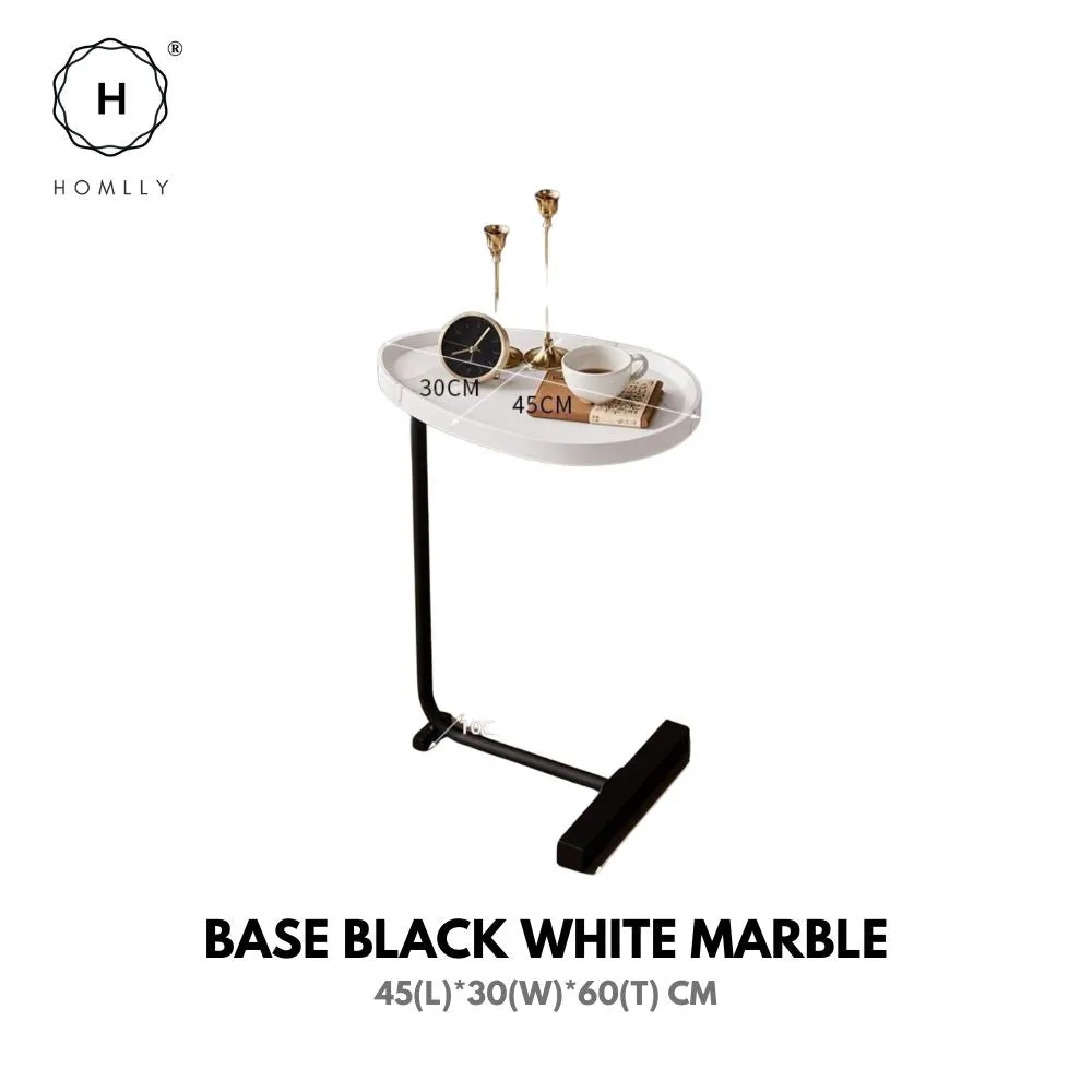 Homlly C-Shaped Minimalist Table Side Sofa Table