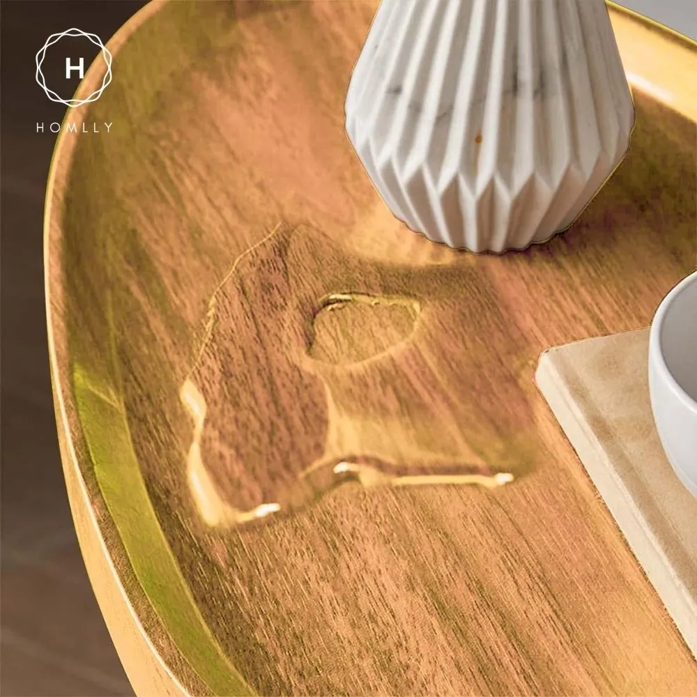 Homlly C-Shaped Minimalist Table Side Sofa Table
