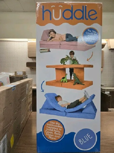 Huddle Customizable Kids Play Foam Couch, Grey, 4 Pieces, for Toddlers Ages 2  - new