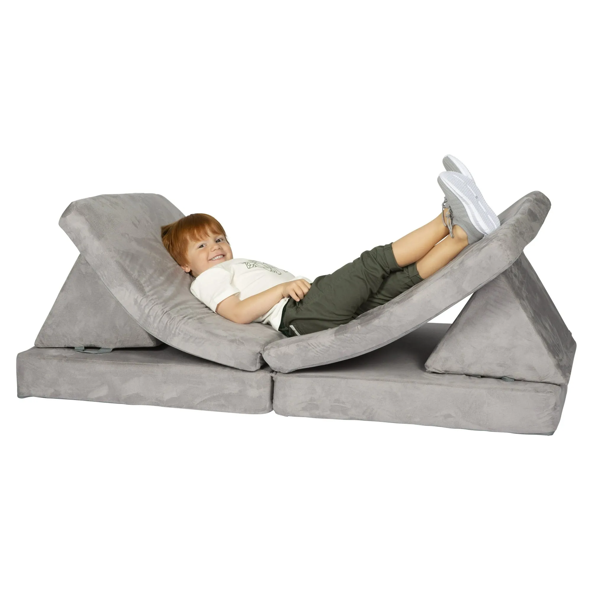 Huddle Customizable Kids Play Foam Couch, Grey, 4 Pieces, for Toddlers Ages 2  - new