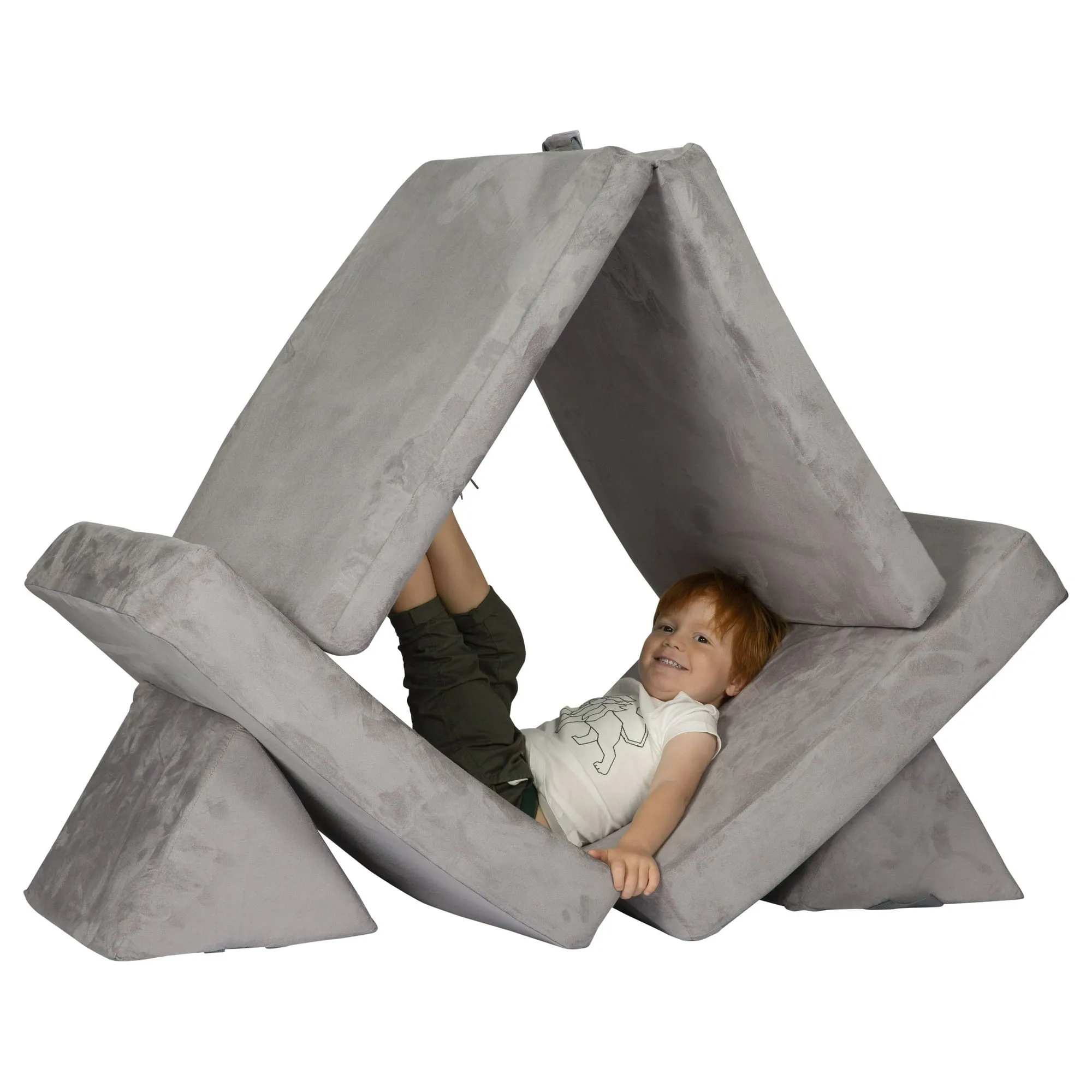 Huddle Customizable Kids Play Foam Couch, Grey, 4 Pieces, for Toddlers Ages 2  - new