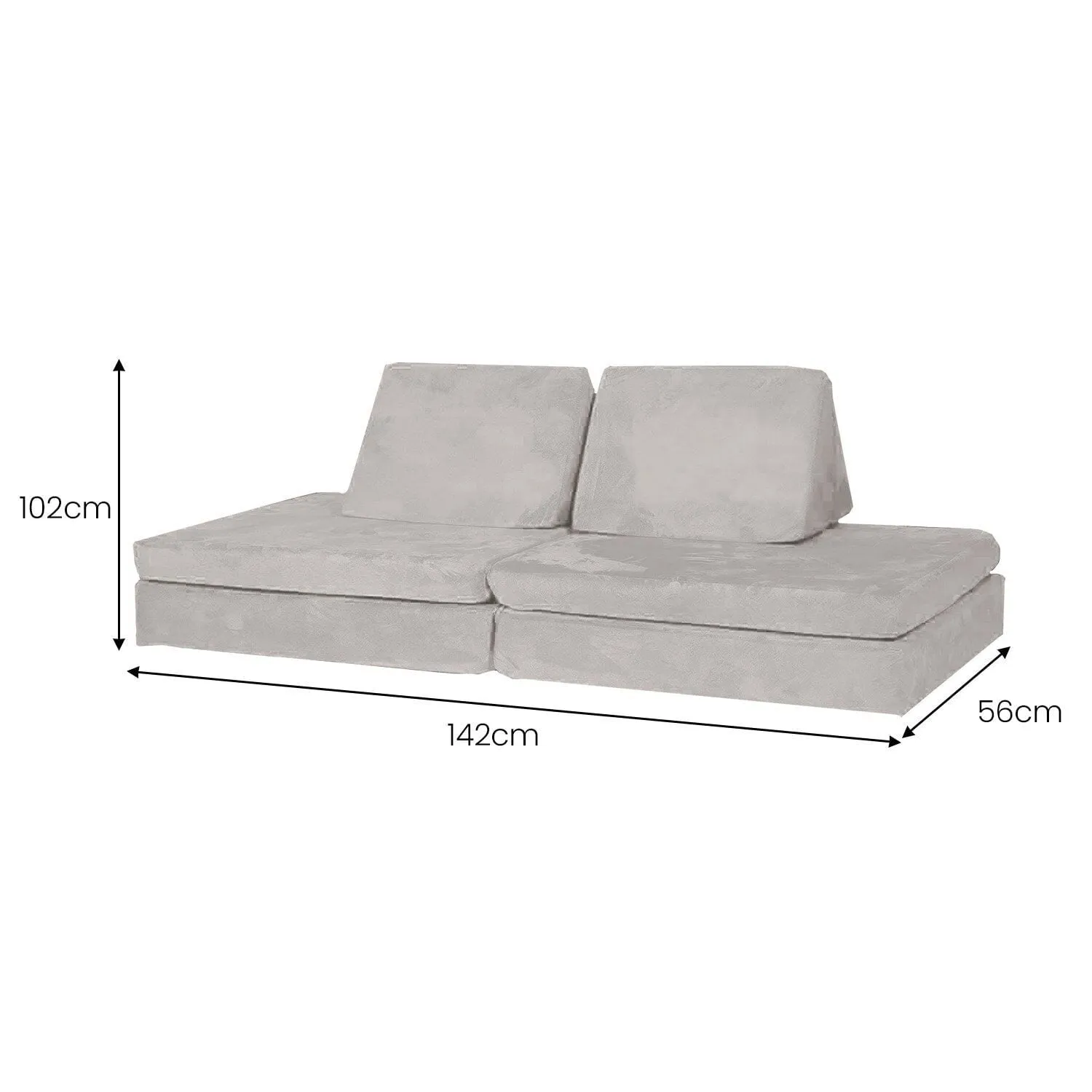 Huddle Customizable Kids Play Foam Couch, Grey, 4 Pieces, for Toddlers Ages 2  - new