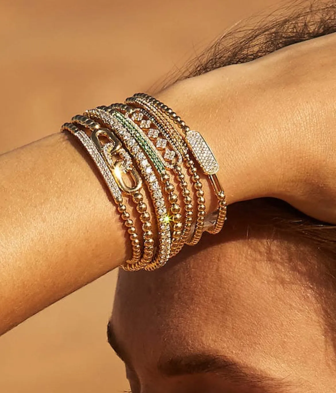 Hulchi Belluni ‘Tresore’ Diamond Bar Stretch Bracelet (21318)