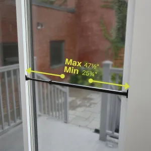 Ideal Security Inc. SK110BL Patio Door Security Bar, Black! Designed to be mounted in the middle of the patio door so you can easily lock and unlock your door without bending down every time you want to open the door.