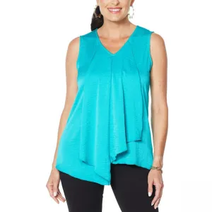 IMAN Women's Global Chic Asymmetric Tiered Tank Top